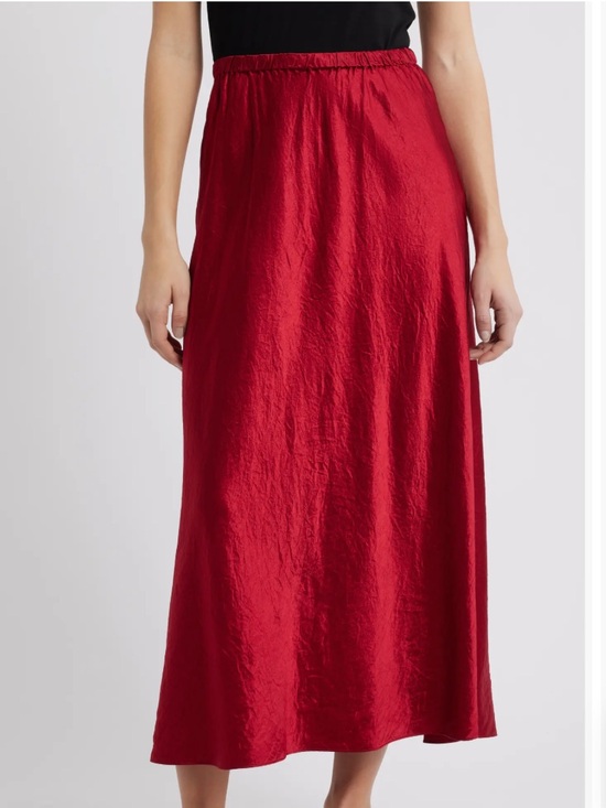 Eileen Fisher Dresses & Skirts - EILEEN FISHER Textured Satin Ruby Midi Skirt Size XL, NWT